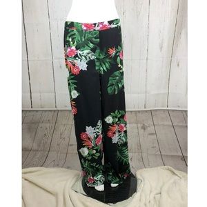 Vince Camuto Pants Black Floral Relaxed Summer